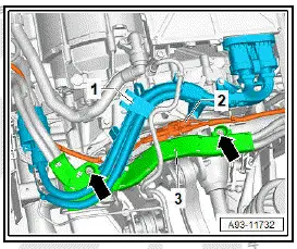 Volkswagen ID.4. Removing and installing high-voltage wiring harness for voltage converter, high-voltage heater, air conditioner compressor