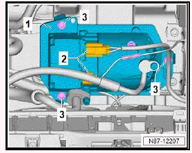 Volkswagen ID.4. Removing and installing high-voltage wiring harness for voltage converter, high-voltage heater, air conditioner compressor
