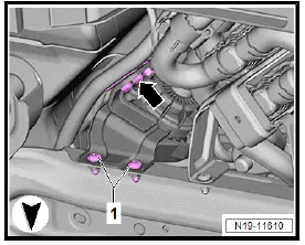 Volkswagen ID.4. Removing and installing high-voltage wiring harness for voltage converter, high-voltage heater, air conditioner compressor
