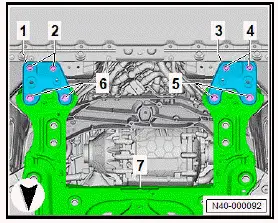 Volkswagen ID.4. Removing and installing high-voltage wiring harness for voltage converter, high-voltage heater, air conditioner compressor