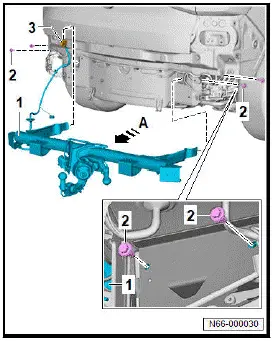 Volkswagen ID.4. Removing and installing hinged towing bracket [VX15]