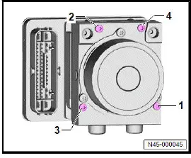 Volkswagen ID.4. Separating control unit from and connecting to hydraulic unit