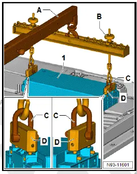 Volkswagen ID.4. Installing battery module