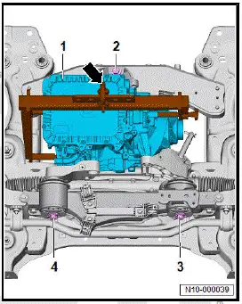 Volkswagen ID.4. Installing front motor, left-hand drive vehicles