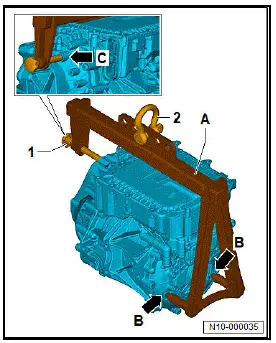 Volkswagen ID.4. Installing front motor, right-hand drive vehicles