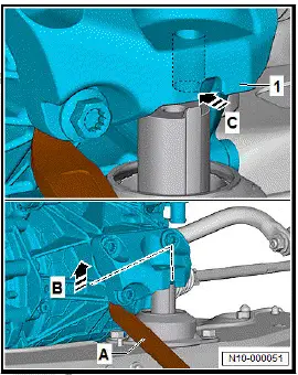 Volkswagen ID.4. Installing front motor, right-hand drive vehicles