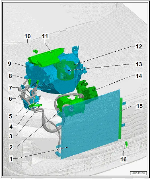 Volkswagen ID.4. Overview of fitting locations - components not located in vehicle interior