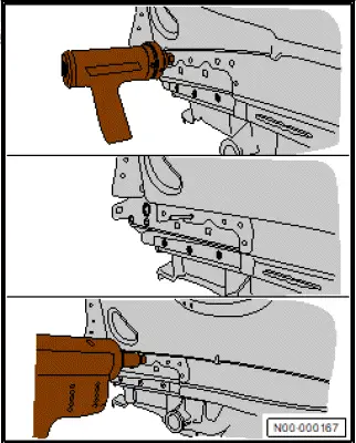Volkswagen ID.4. Pulling out rivets which are only accessible from one side