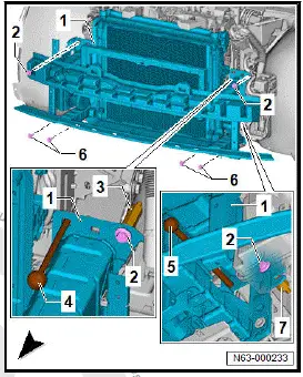Volkswagen ID.4. Moving bumper carrier to and back from service position