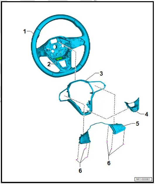 Volkswagen ID.4. Multifunction steering wheel