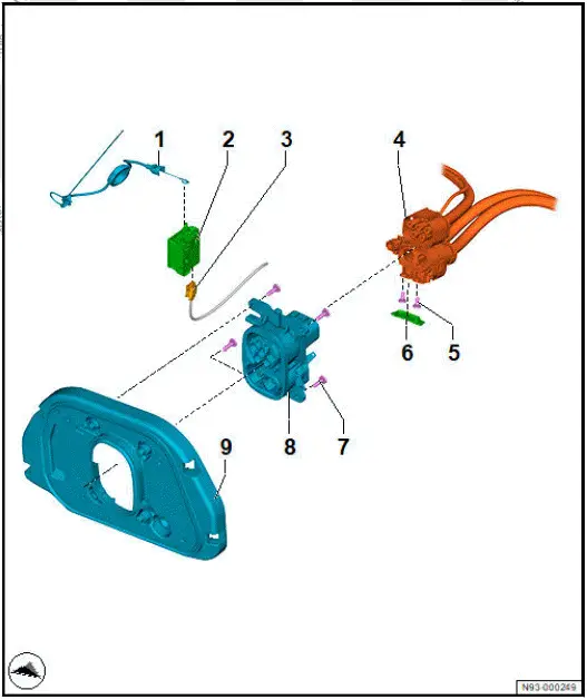 Volkswagen ID.4.  Assembly overview - charging socket