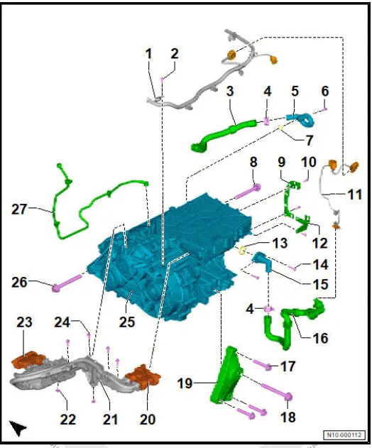 Volkswagen ID.4. Removing and installing rear motor