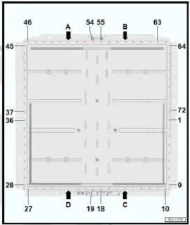 Volkswagen ID.4. Assembly overview - high-voltage battery, removed, 48, 55, 62 kWh