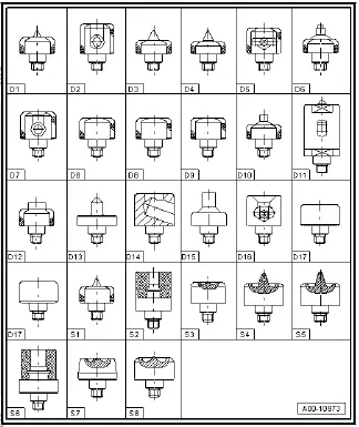 Volkswagen ID.4. Overview of riveting attachments