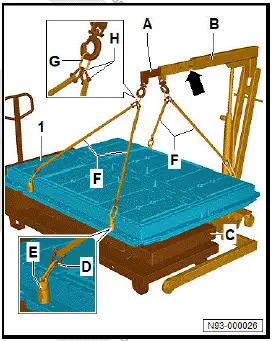 Volkswagen ID.4. Preparing for lifting (shown on 82 kWh)