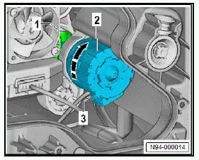 Volkswagen ID.4. Removing and installing headlight range control motor [V48]/[V49], Performance headlights 