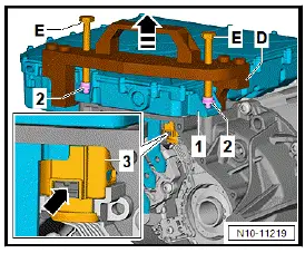Volkswagen ID.4. Removing and installing power and control electronics for electric drive at rear