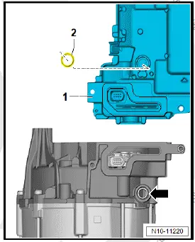 Volkswagen ID.4. Removing and installing power and control electronics for electric drive at rear