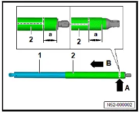 Volkswagen ID.4. Preparing covered gas strut for disposal