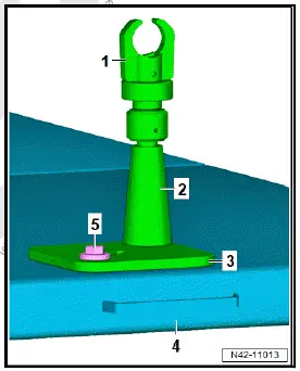 Volkswagen ID.4. Preparing scissor-type assembly platform