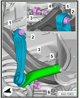 Volkswagen ID.4. Raising wheel bearing assembly to unladen position 