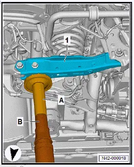 Volkswagen ID.4. Raising wheel bearing assembly to unladen position 