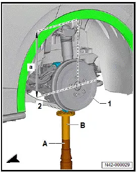 Volkswagen ID.4. Raising wheel bearing assembly to unladen position 