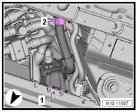 Volkswagen ID.4. Removing and installing coolant pump for high-voltage battery [V590], rear-wheel drive