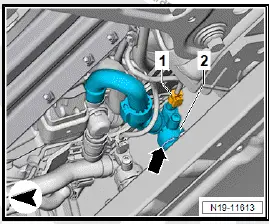 Volkswagen ID.4. Removing and installing mixing valve for high-voltage battery pre-heating, rear-wheel drive