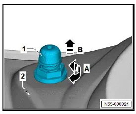 Volkswagen ID.4. Removing and installing adjusting buffer at bottom