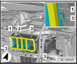 Volkswagen ID.4. Removing and installing air duct for centre dash panel vent