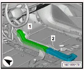 Volkswagen ID.4. Removing and installing air duct for rear centre console vent
