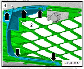 Volkswagen ID.4. Removing and installing closure section of bumper cover 