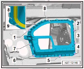 Volkswagen ID.4. Removing and installing air intake cowling