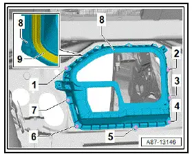 Volkswagen ID.4. Removing and installing air intake cowling