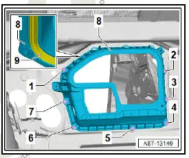 Volkswagen ID.4. Removing and installing air intake cowling