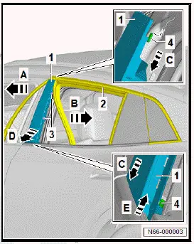 Volkswagen ID.4. Removing and installing B-pillar trim on rear door