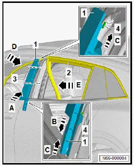 Volkswagen ID.4. Removing and installing B-pillar trim on rear door