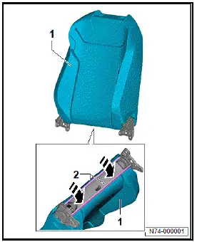 Volkswagen ID.4. Removing and installing backrest cover and padding 