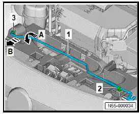 Volkswagen ID.4. Removing and installing bonnet stay