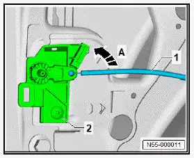 Volkswagen ID.4. Removing and installing Bowden cable 