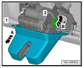 Volkswagen ID.4. Removing and installing Bowden cable for power latching system 