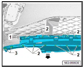 Volkswagen ID.4. Removing and installing bracket for front spoiler