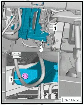 Volkswagen ID.4. Removing and installing bracket for onboard supply control unit [J519] 