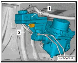 Volkswagen ID.4. Removing and installing brake servo [NX6], right-hand drive vehicles