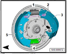 Volkswagen ID.4. Removing and installing brake shoes