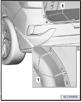 Volkswagen ID.4. Removing and installing bumper cover 