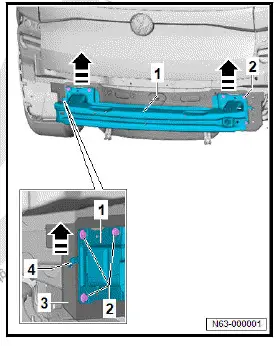 Volkswagen ID.4. Removing and installing bumper carrier 