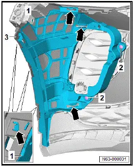 Volkswagen ID.4. Removing and installing bumper cover reinforcement, GTX