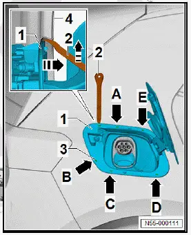 Volkswagen ID.4. Removing and installing charging flap unit